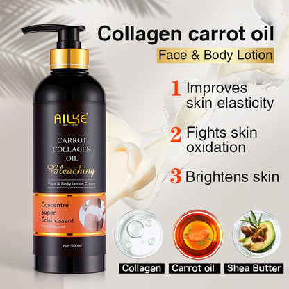Brightening Body Lotion With Collagen, Carotene, Shea Butter, Moisturizing, Smoothing Increase Skin Radiance, For All Skin Types