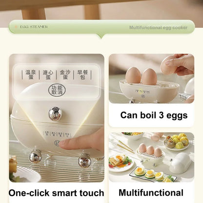 120W Smart Egg Cooker Student Dormitory Mini Rapid Breakfast Machine Multifunction Automatic Power Off Electric Steamer