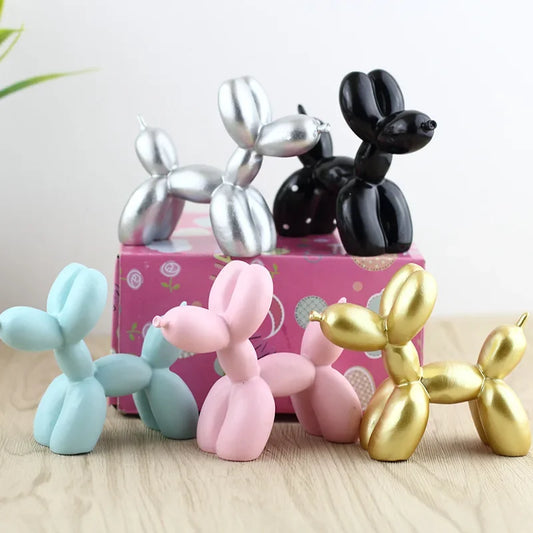 9*3.5*7.5cm Mini Resin Crafts Sculpture Gift Cute Balloon Dog Party Accessories Home Desktop Ornament Cake Dessert Decoration