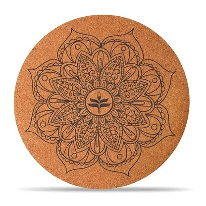 Factory Price Natural Cork Rubber Round Meditation Printed Yoga Mats