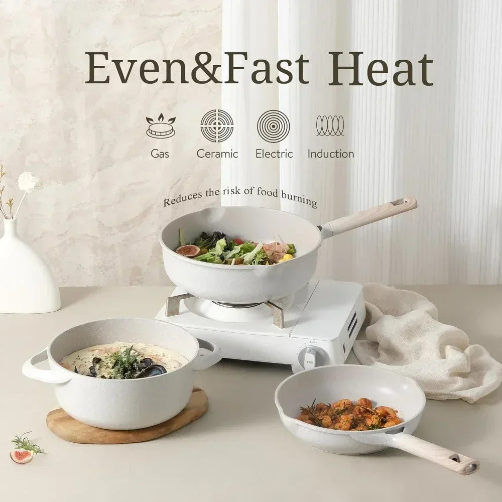 16pcs Pots and Pans Set Pot Frying Pan Set of Pots for Cooking Nonstick Cookware Sets Kitchen Accessories Non-stick Utensils Kit