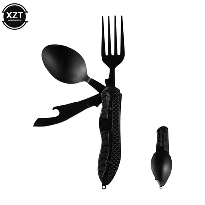 Folding Spoon Fork Knife | Portable Multitool Fork Knife
