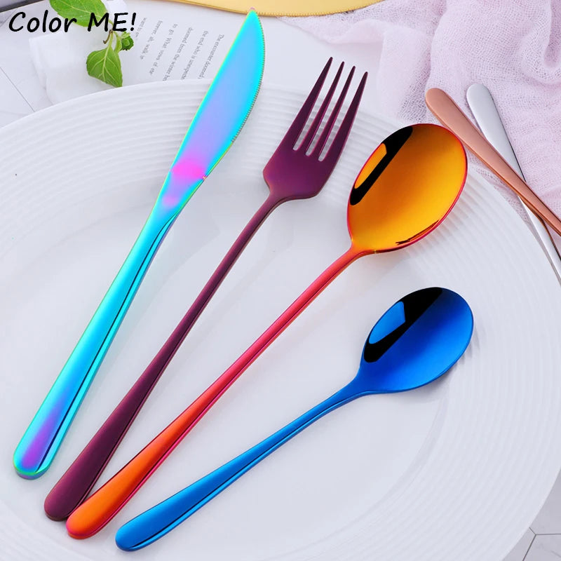 4Pcs Luxury Stainless Steel Tableware Set