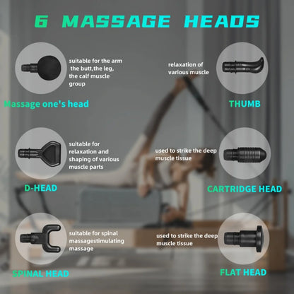 Massage Gun Deep Tissue Vibration Massager Portable Handheld Electric Office  Fitness Workout Massager 30-speed LED Display