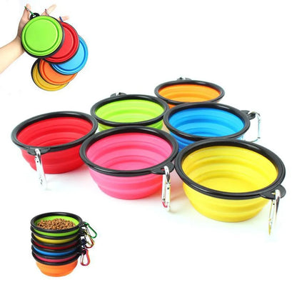 Portable Silicone Dog Feeder Bowl