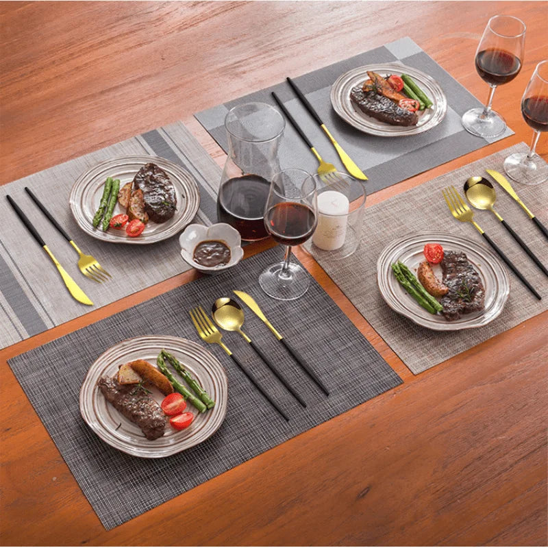 Ins style Portuguese tableware stainless steel knife and fork spoon 30-piece set light luxury western food six-person tableware