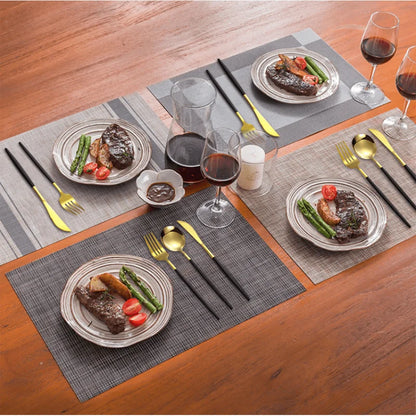 Ins style Portuguese tableware stainless steel knife and fork spoon 30-piece set light luxury western food six-person tableware