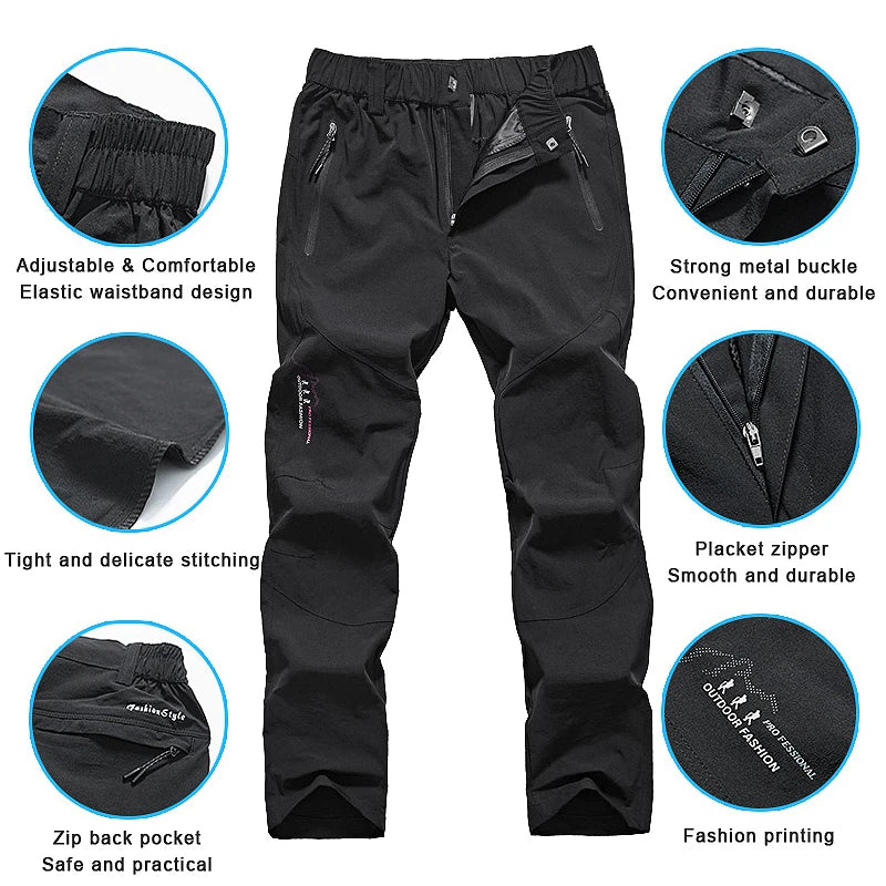 LNGXO Quick Dry Hiking Pants Women Men Outdoor Running Camping Climbing Waterproof Mountain Trousers Stretch Lightweight Pants