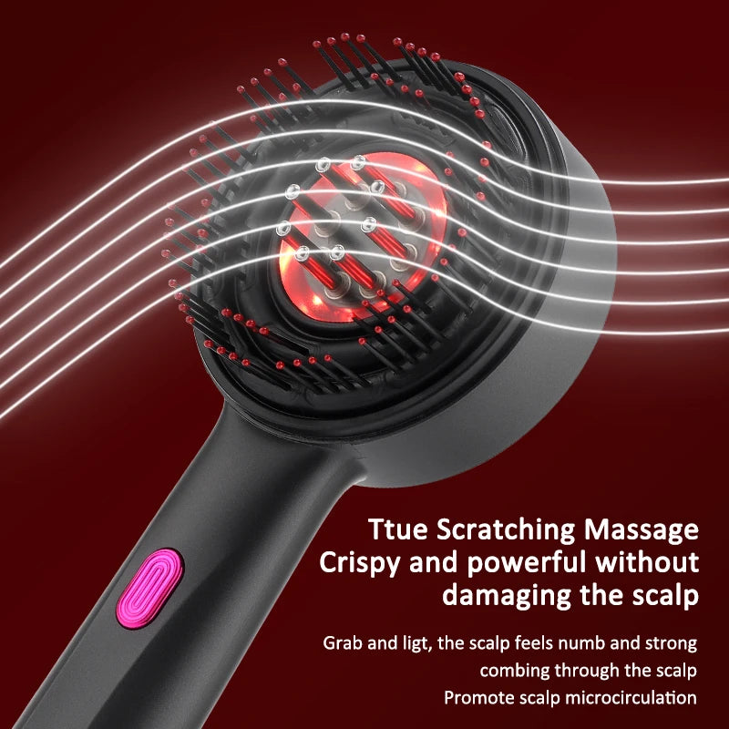 Electric Massage Comb Vibration Red Light Therapy Hair Growth Massage Scalp Brush Anti Hair Loss Liquid Oil Applicator