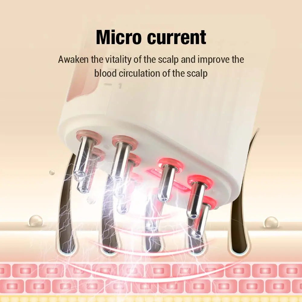 Electric Vibration Massage Comb Micro-current Medicine Applicator Red Light Head Massager Nourishing Applicator Portable
