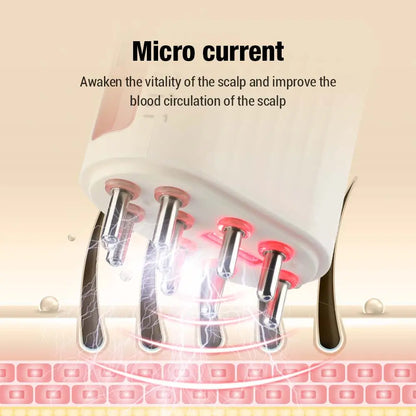 Electric Vibration Massage Comb Micro-current Medicine Applicator Red Light Head Massager Nourishing Applicator Portable