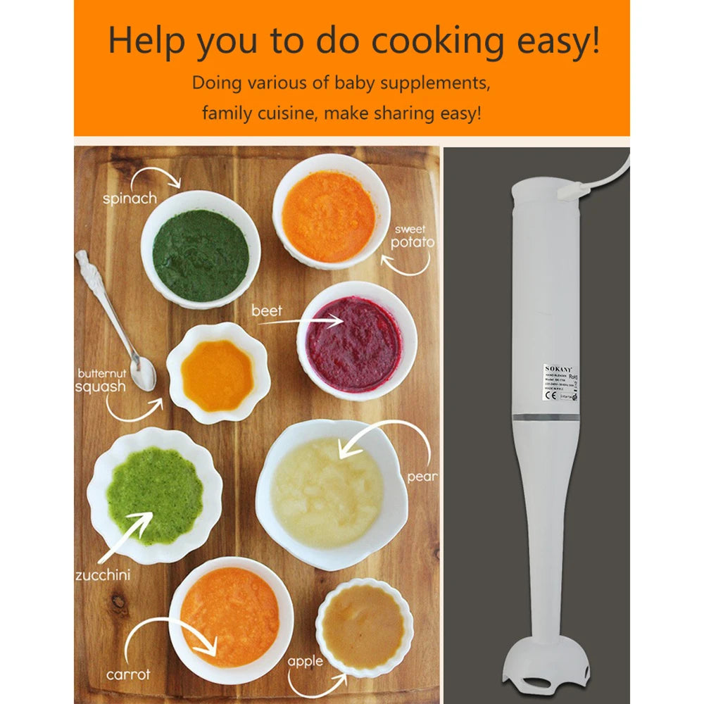 4 in 1 Electric Cooking Stick Machine Juicing Meat Grinder Mixer Household Cooking Stick Stirring Rod Multifunction Kitchen Tool
