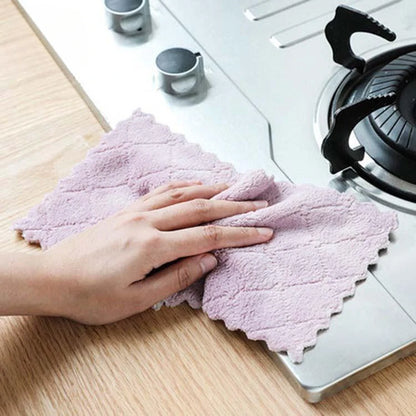 Practical Kitchen Cleaning Rag Double-Sided Dish Washing Cloth Strong Absorbent Scouring Pad Dry Wet Kitchen Towel Toallas