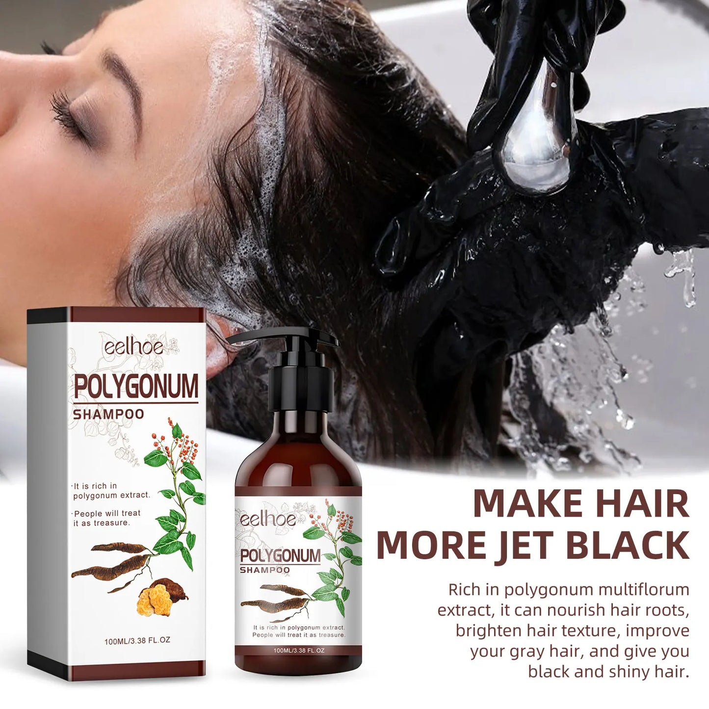 EELHOE Natural Shampoo Dandruff Remover Strengthening Hair Moisturizing Black Hair Growth Anti Baldness Thickening Hair Shampoo