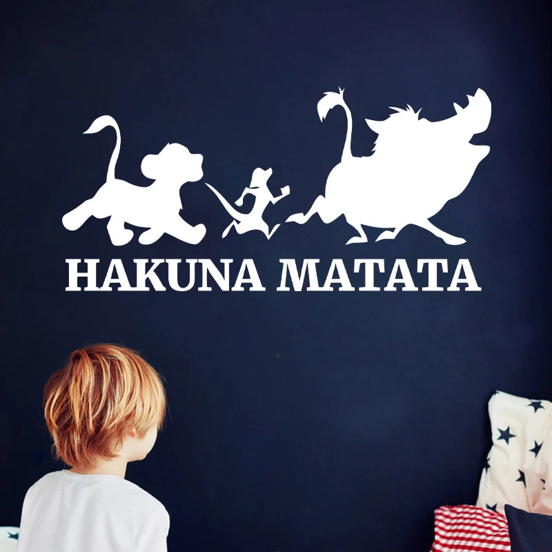 Hakuna Matata Stickers The Lion King Vinyl Mural Decals For Kids Room Cartoon Wall Decoration Car Laptop Decor