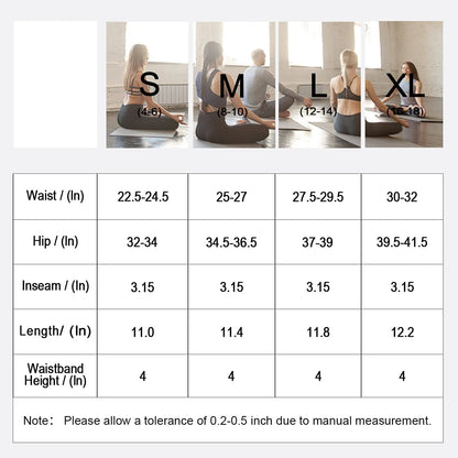 Anfilia Women Yoga Shorts Running Jogging Solid Gym Wear Mid-Waist Soft with Back Pockets Sports Shorts