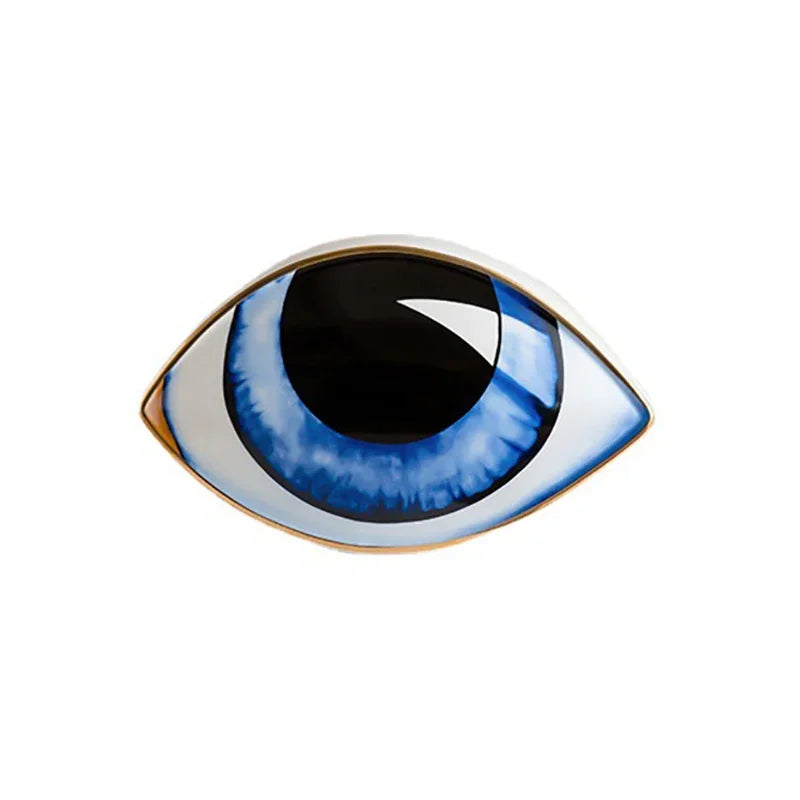 2024 New Ceramic Devil's Eye Figurine Home Decor Eye Ornament Sculpture Statue Study Room Abstract Decoration Gift Giving