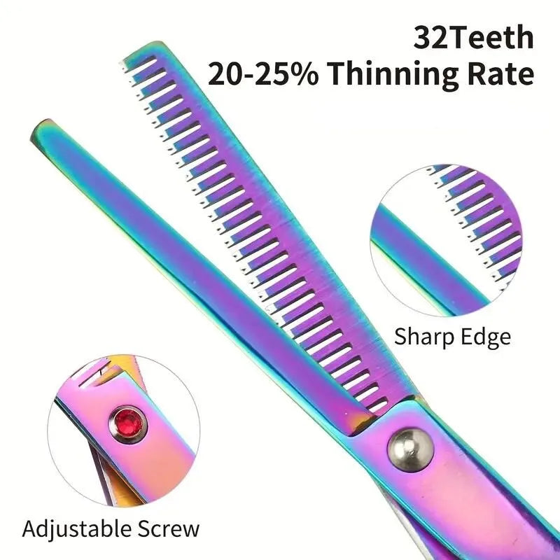 7Inch Pet Grooming Dog Scissors set Right and Left Hand Dog Grooming Hair Shears Professional Thinning Scissors
