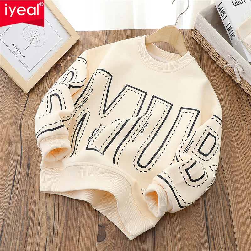 IYEAL  Kids Boys' Sweatershirts Spring and Autumn Children's Wear New Boys' and Girls' Round Neck Cartoon Pullover
