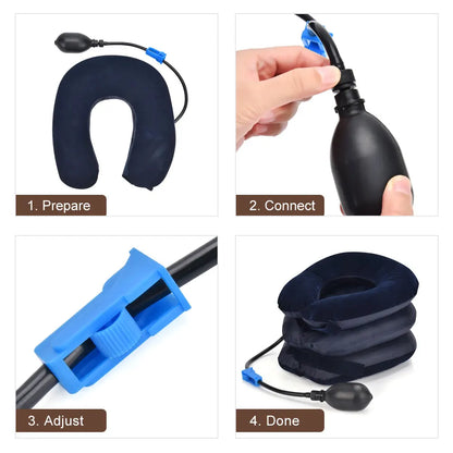 3 Layers Neck Massager Corrector Collar Relief Air Inflatable Cervical Vertebra Traction Soft Brace Pain Relief Pillow