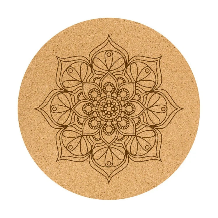 Wholesale Customized Round Yoga Meditation cork Yoga Mat Cork Rubber Yoga Mat