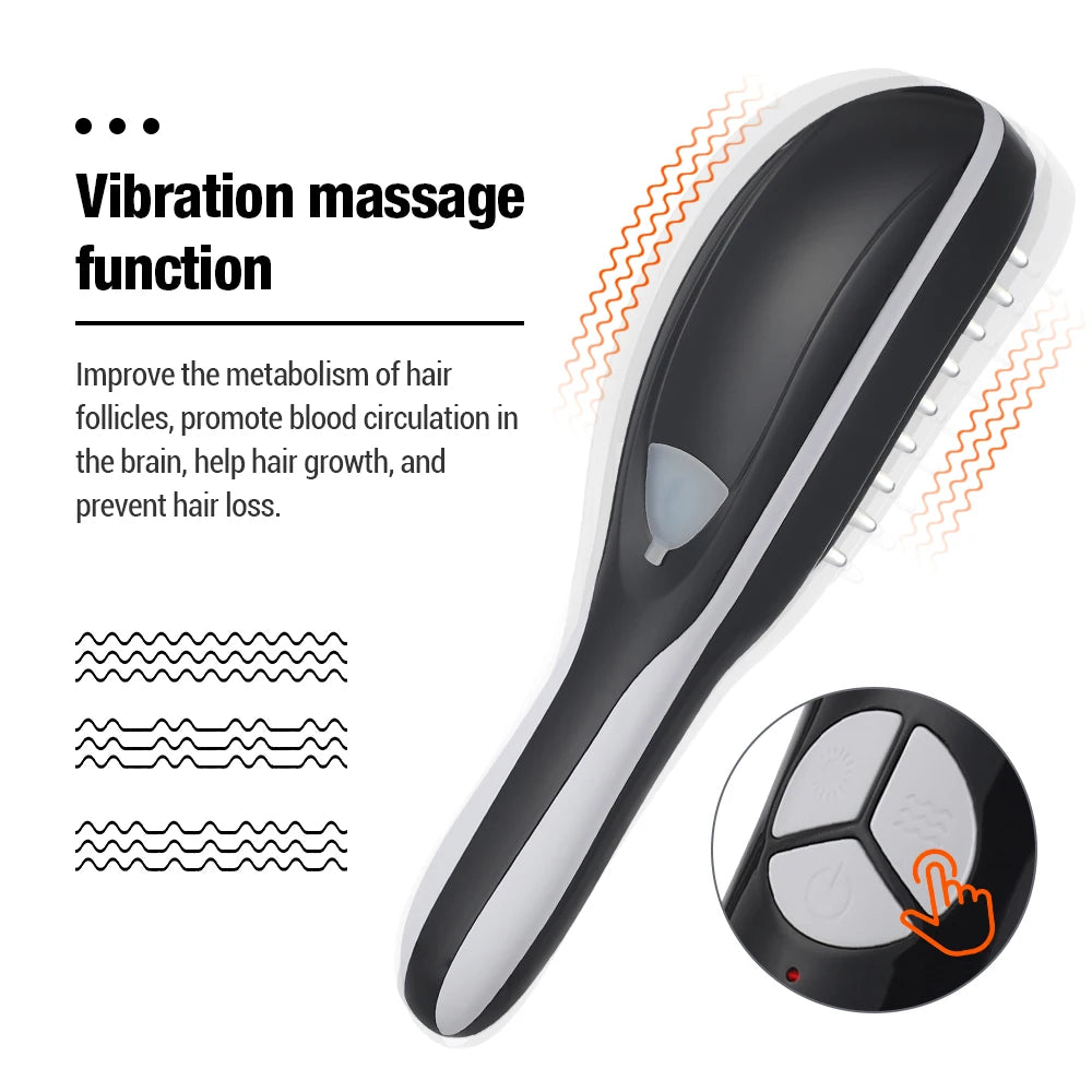 Massage Comb Three Gears Electric Spray Micro Current Head Massager Anti Hair Loss Red and Blue Light Nourishing Scalp