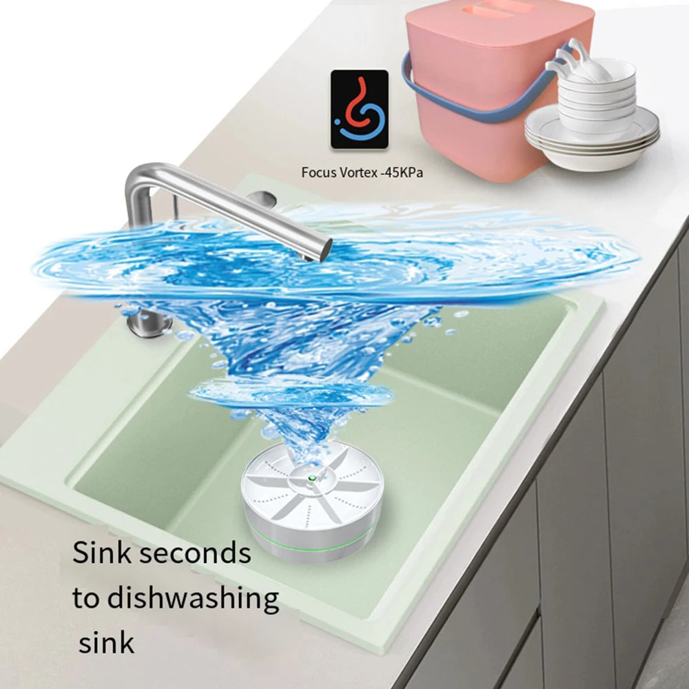 USB Wireless Mini Dishwasher Portable Ultrasonic Sink Fruit Vegetable Dish Washers Kitchen Home Electric Dish Washing Machine