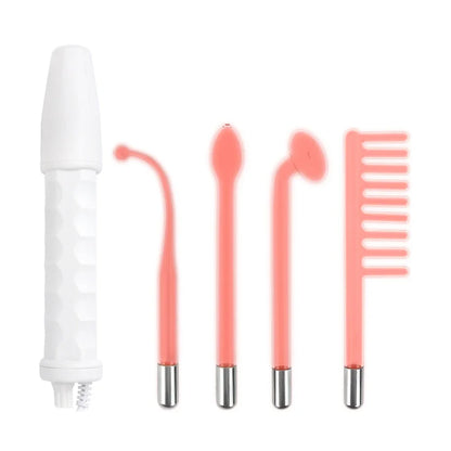 Portable 4 In 1 High Frequency Facial Therapy Wand Handheld Electric Face Skin Beauty Tools Acne Treatment Machine Neon Wand