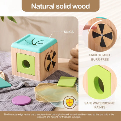 Montessori Toys Wooden Magic Tissue Box 0-3Years Baby Finger Exercise Busy Cube Sensory Toys Kid Educational Activity Game Gifts