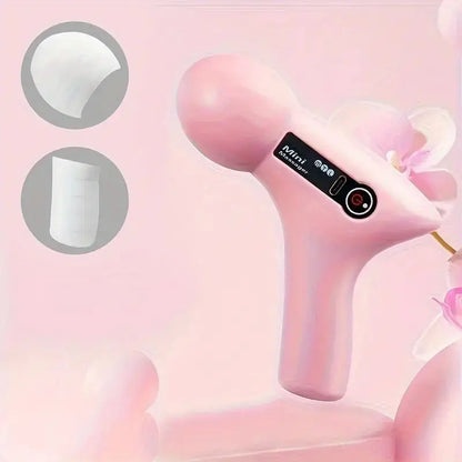 Deep Tissue Massage Gun USB Rechargeable Portable Full Body Muscle Massage 4-speed Adjustable Fascia Gun Pink and Black
