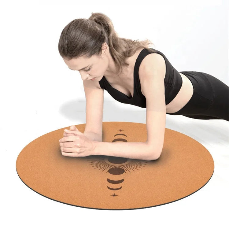 Wholesale Customized Round Yoga Meditation cork Yoga Mat Cork Rubber Yoga Mat