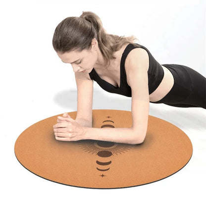 Wholesale Customized Round Yoga Meditation cork Yoga Mat Cork Rubber Yoga Mat