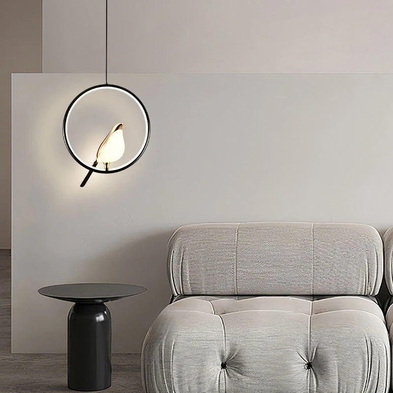 Nordic Magpie Bird LED Cord Pendant Lamps