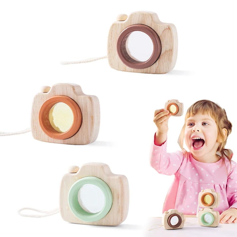 Tiny Wooden Fashion Camera Baby Toys Beech Wooden Colorful Baby Blocks Montessori Toys for Children  Nursing Gift Outdoor Toys