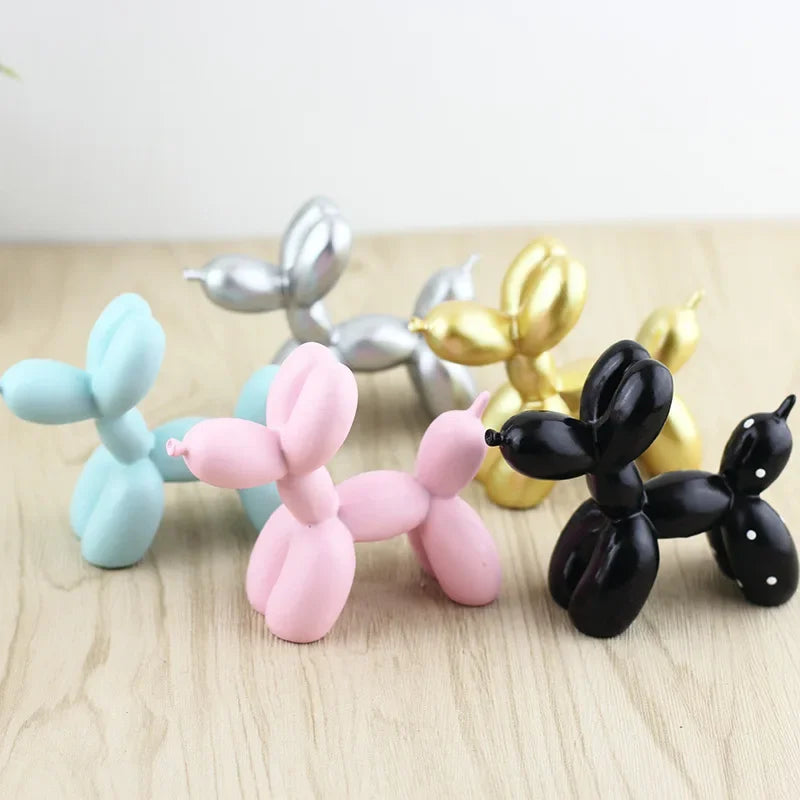 9*3.5*7.5cm Mini Resin Crafts Sculpture Gift Cute Balloon Dog Party Accessories Home Desktop Ornament Cake Dessert Decoration
