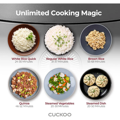 CUCKOO Micom Small Rice Cooker 10 Menu Options: White, Oatmeal, Brown, Quinoa, & More, Smart Fuzzy Logic, 3 Cups / 0.75 Qts.