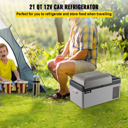 VEVOR Car Refrigerator 20L Compressor Portable Small Refrigerator Freezer Mini Electric Cooler for Driving Travel Fishing Outdoo