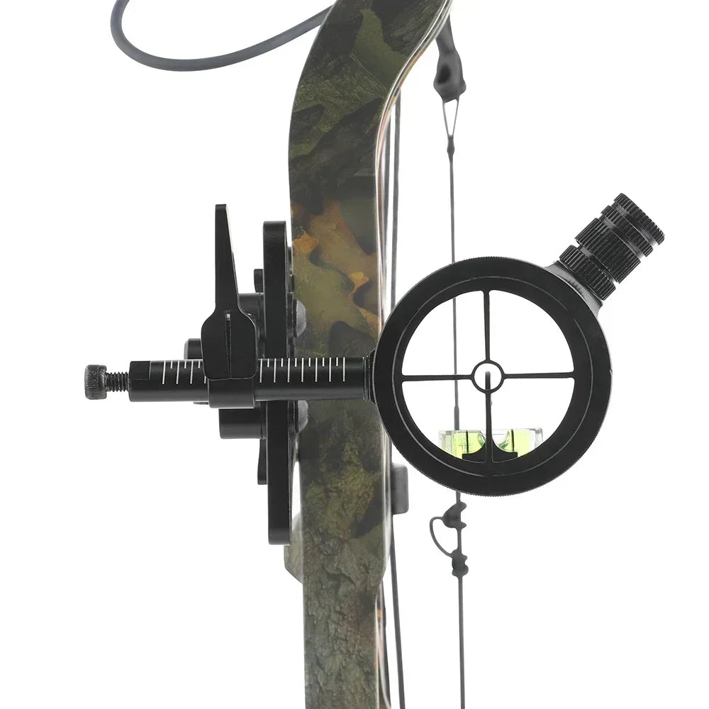 Archery Compound Bow Sight 2 Pin 0.019 Optical Fiber Pin Aviation Aluminum Adjustable Pointer Shooting Aim Outdoor Hunting Sport