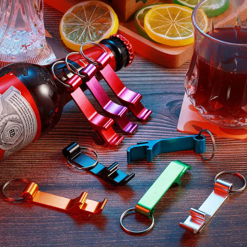 24Pcs Bottle Opener Keychain Aluminum Beer Bottle Openers Metal EDC Soda Keyring Tool Gift