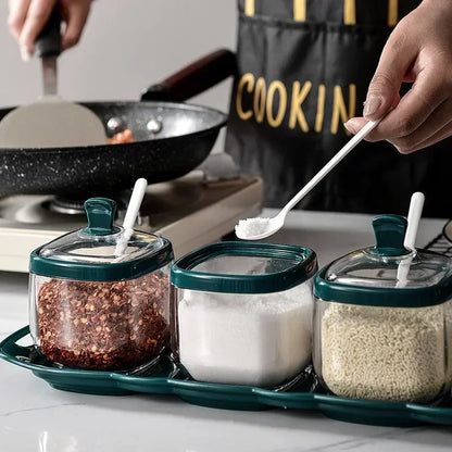 Kitchen Light Luxury Salt Monosodium Glutamate Seasoning Box Salt Shaker Seasoning Combination Set Seasoning Bottle Can