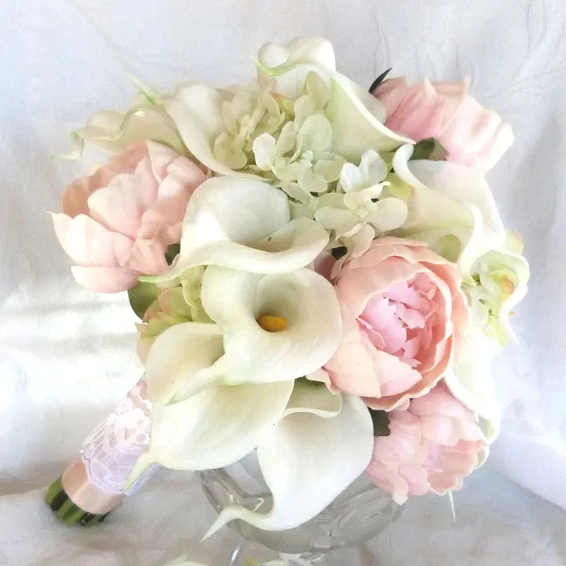 5/10Pcs Real Touch Calla Lily Artificial Flowers White Wedding Bouquet Bridal Shower Party Home Flower Decoration Fake Flower