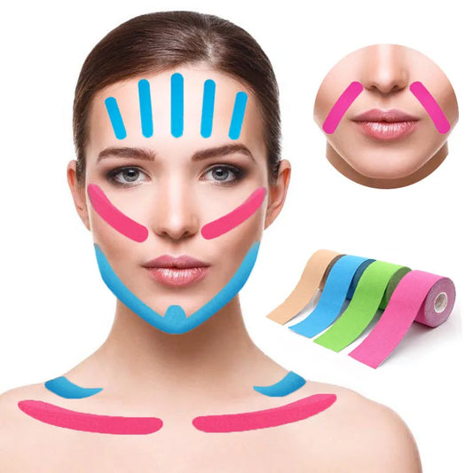 2.5CM*5M Kinesiology Tape For Face V Line Neck Eyes Lifting Wrinkle Remover Sticker Tape Facial Skin Care Tool
