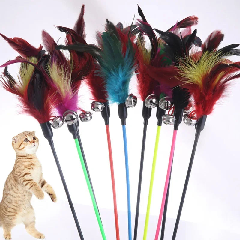 Interactive Cat Stick Feather Toy