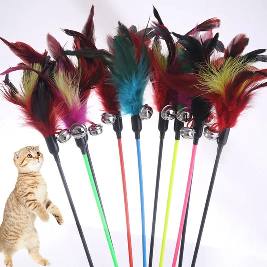 Interactive Cat Stick Feather Toy