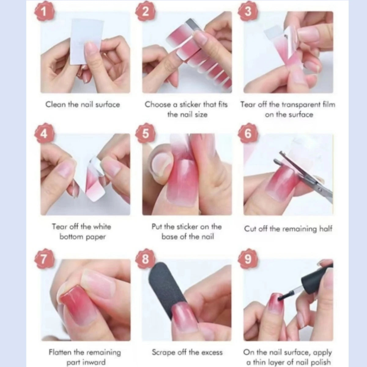 Baking Free European and American Solid Color Toenail Stickers  Waterproof Fashion Nail Stickers Manicure Decals