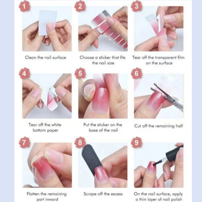 Baking Free European and American Solid Color Toenail Stickers  Waterproof Fashion Nail Stickers Manicure Decals
