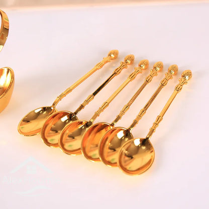 Ice Cream Cake Coffee Tea Stirring Spoons Dessert Swan Holder Cutlery Spoons Set Cutlery Kitchen Tableware 1 Set of 7 Pieces