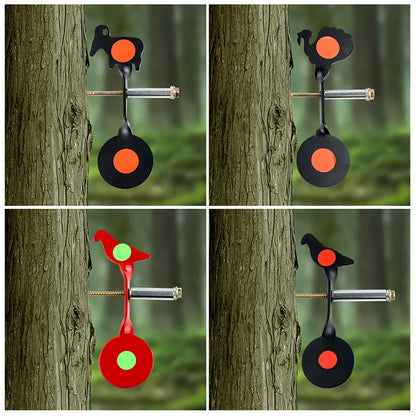 Shooting Metal Rotating Tree Target Outdoor Slingsshots Air Gun Steel Twisted Rotating Animal Simple Set Shooting Accessories
