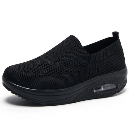 Cross-border 2023 new flying woven women's shoes casual sports shoes rocking women's flats air cushion shoes