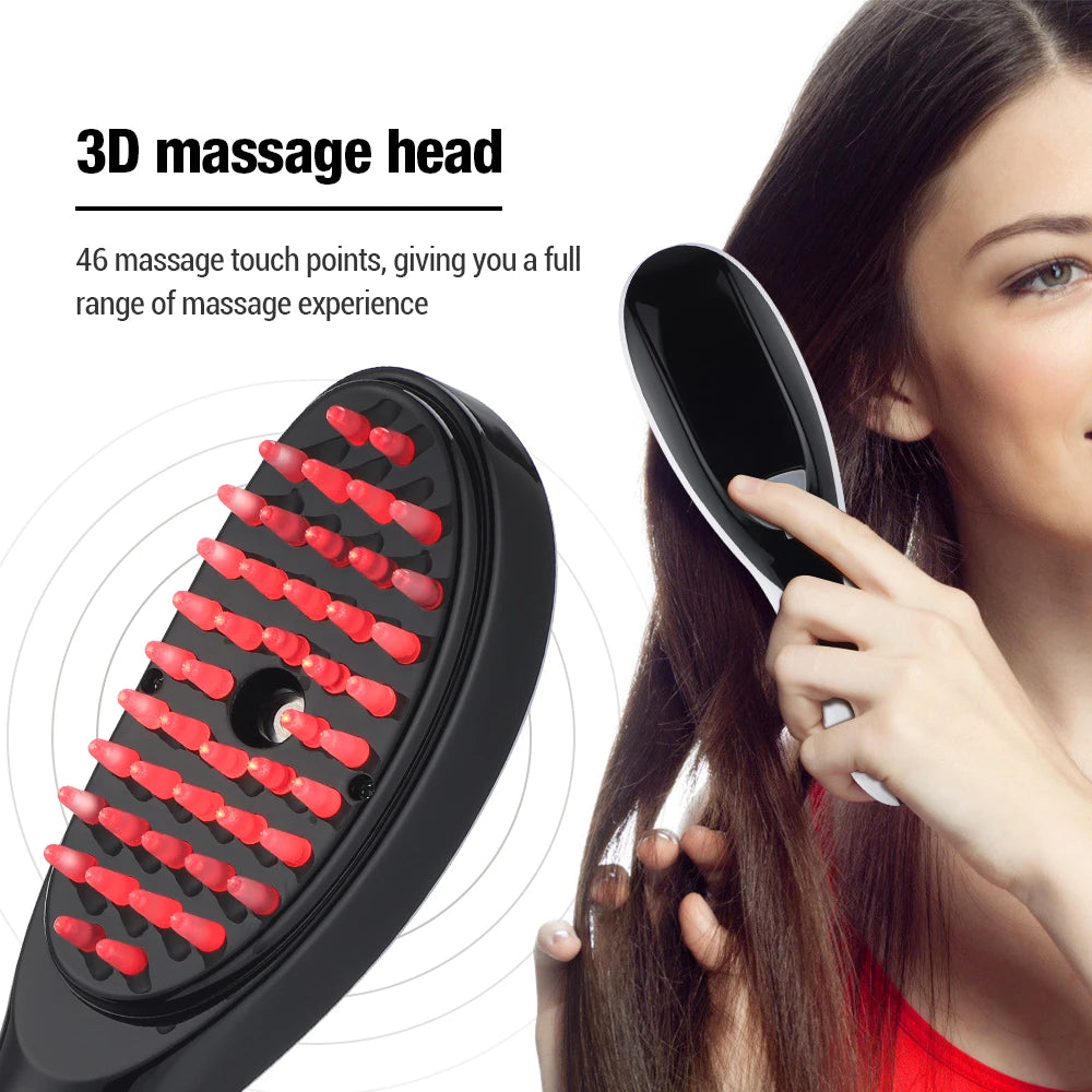 Massage Comb Three Gears Electric Spray Micro Current Head Massager Anti Hair Loss Red and Blue Light Nourishing Scalp